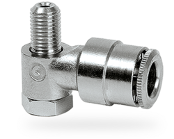 Tube connector M6x0.75 male for tube oØ 6 mm 90° - swivel type